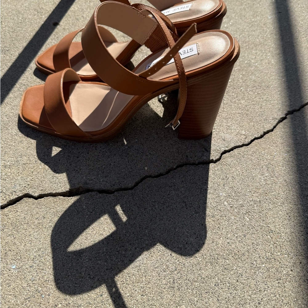 Steve Madden Brown Block Heel Sandals